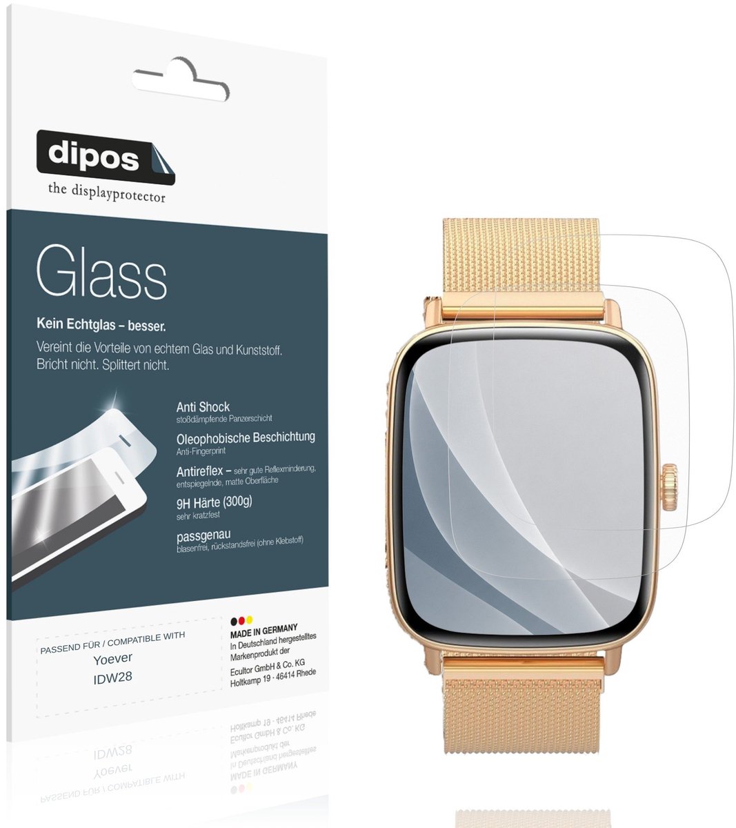 dipos – 2x Matte Pantserfolie geschikt voor Yoever IDW28 | 9H Screenprotector