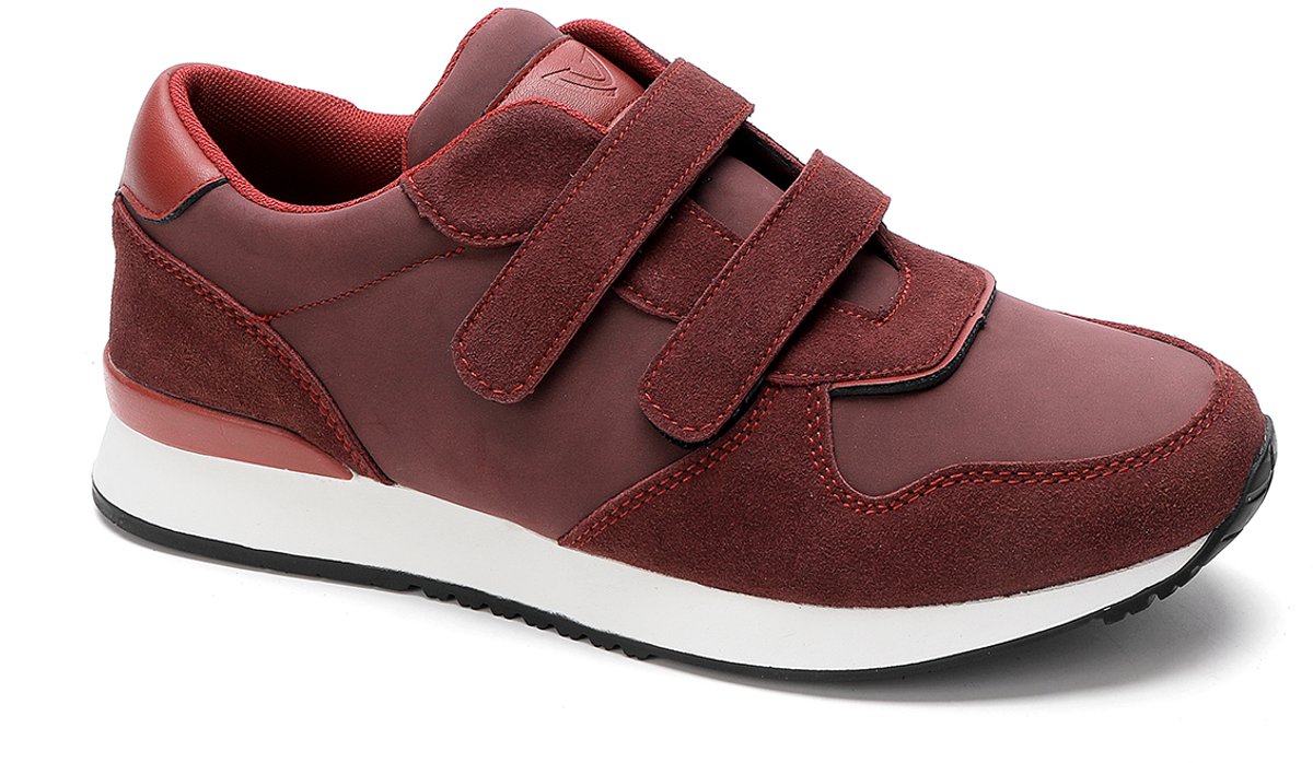 Vinto® Heren Schoenen - Klittenband Sluiting - Sneakers - Rubberen Zool - Rood - Maat 42