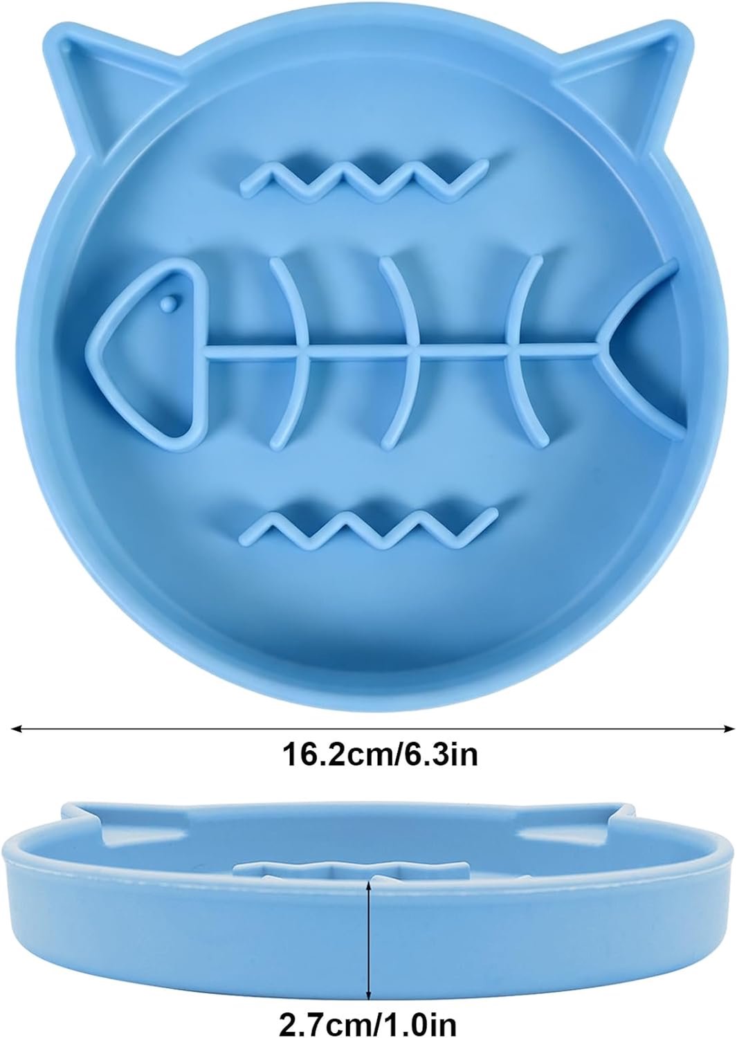 Pet Bowl for Cats and Puppies, Silicone Anti-Drip Bowl Diameter 16.2 cm, Prevents Pests and Heats, Slow Food Bowl for - ShopVlot