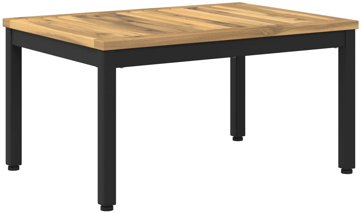 vidaXL Salontafel - NAARDEN - Whitewash - en - zwart - 49 - x - 68,5 - x - 36 - cm