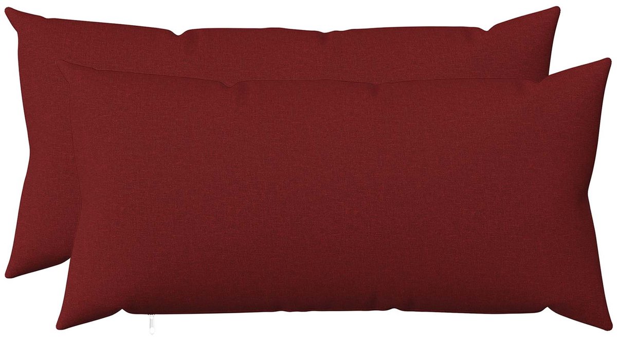 vidaXL Dekenkussen - 2 - st - HEERLEN - Wijnrood - 40 - x - 70 - cm - Stof