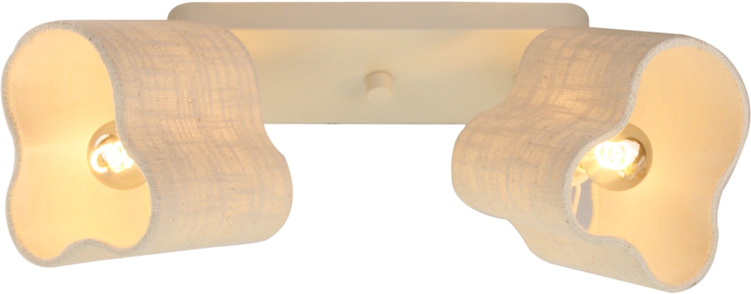 Chericoni Caspera Plafondspot - 2-lichts - Ø49 cm - Creme - Linnen