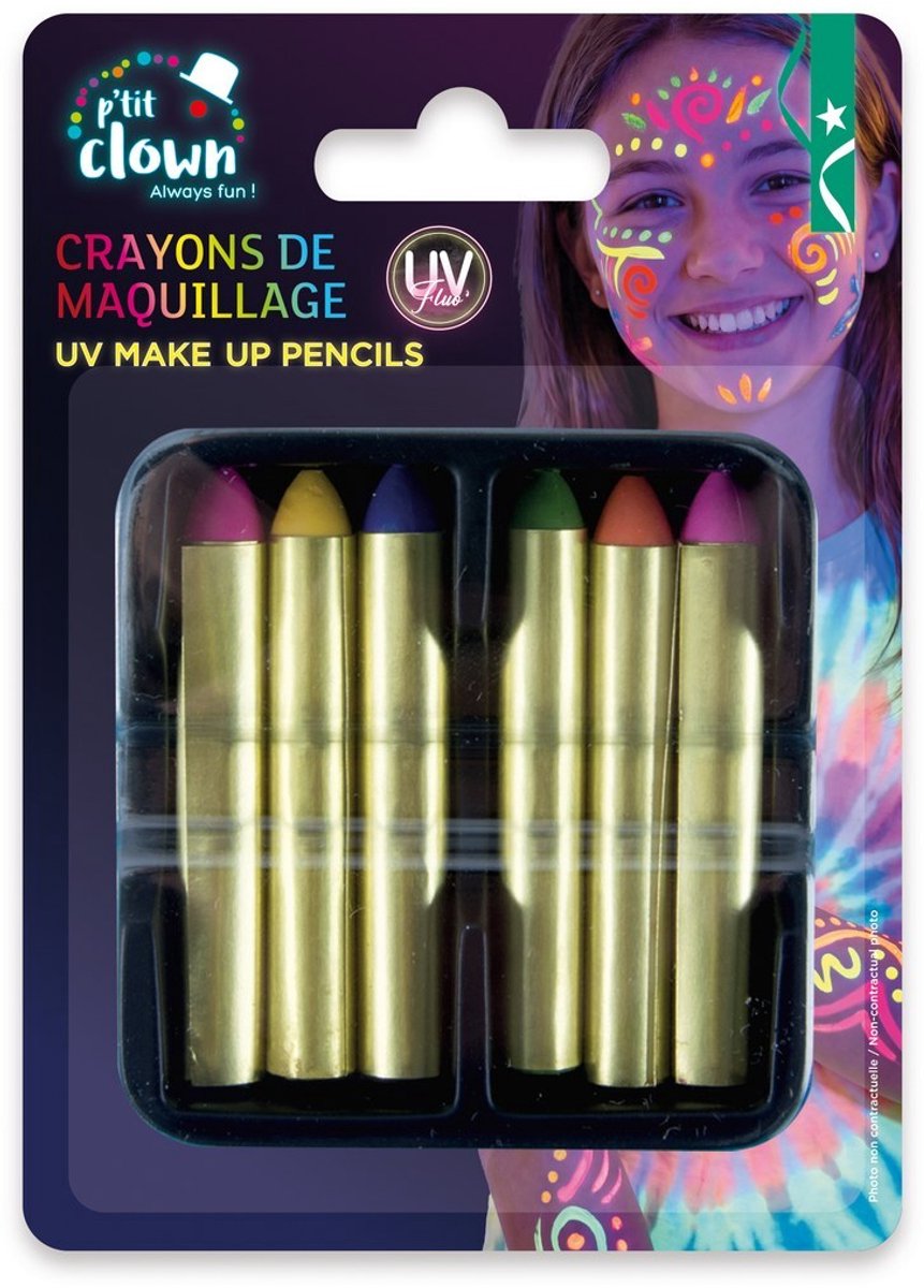 Face & Body Make Up Neon UV Sticks - Set Van 6 Neon Make-Up sticks - multicolor - Halloween - Festival