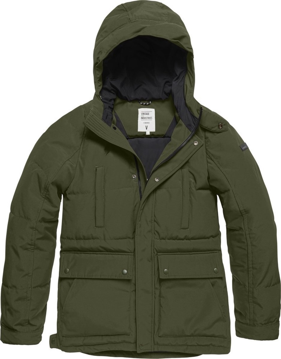 Vintage Industries Winterjas Milo Parka Drab Groen