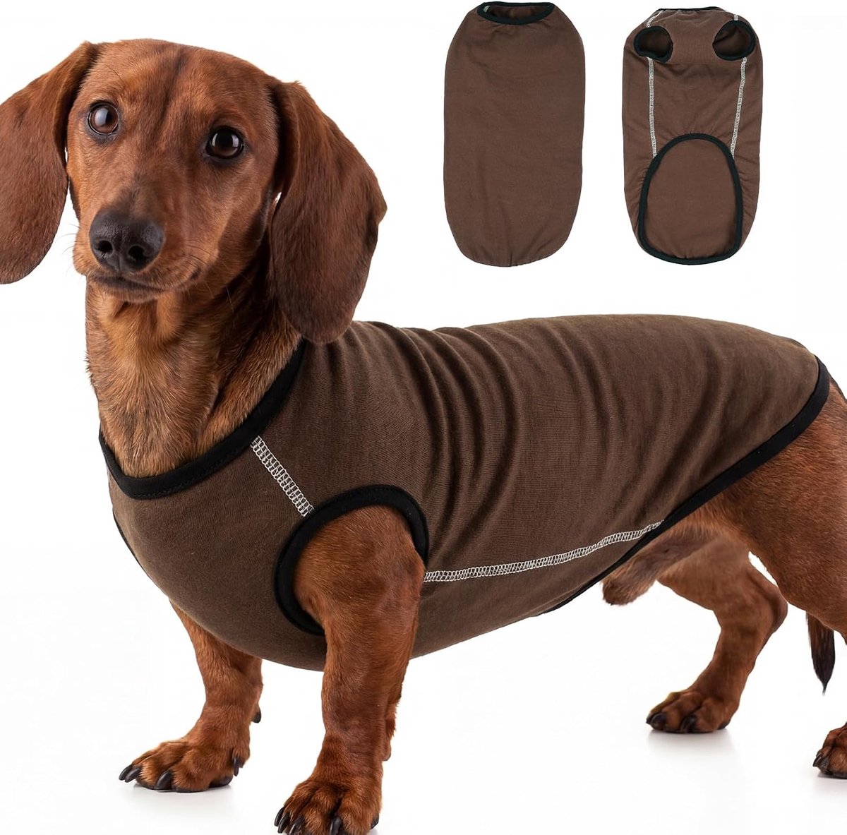 Teckeltrui voor kleine honden, maat M, lichte fleece trui, rekbaar hondenshirt voor mini-teckel, lente, zomer, herfst en winter