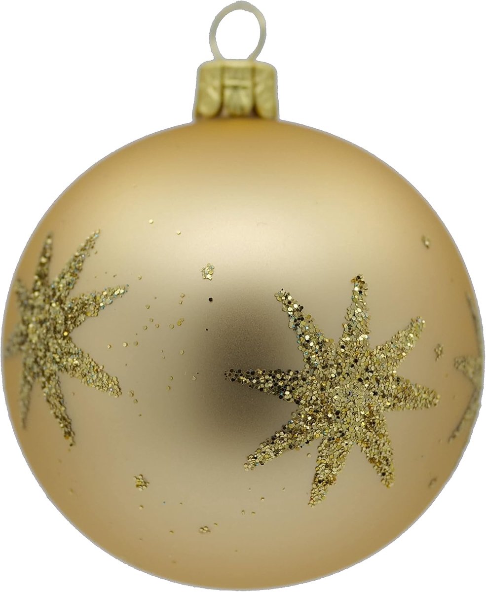 Kerstballen (diameter 7 cm) van mondgeblazen en handbeschilderd glas