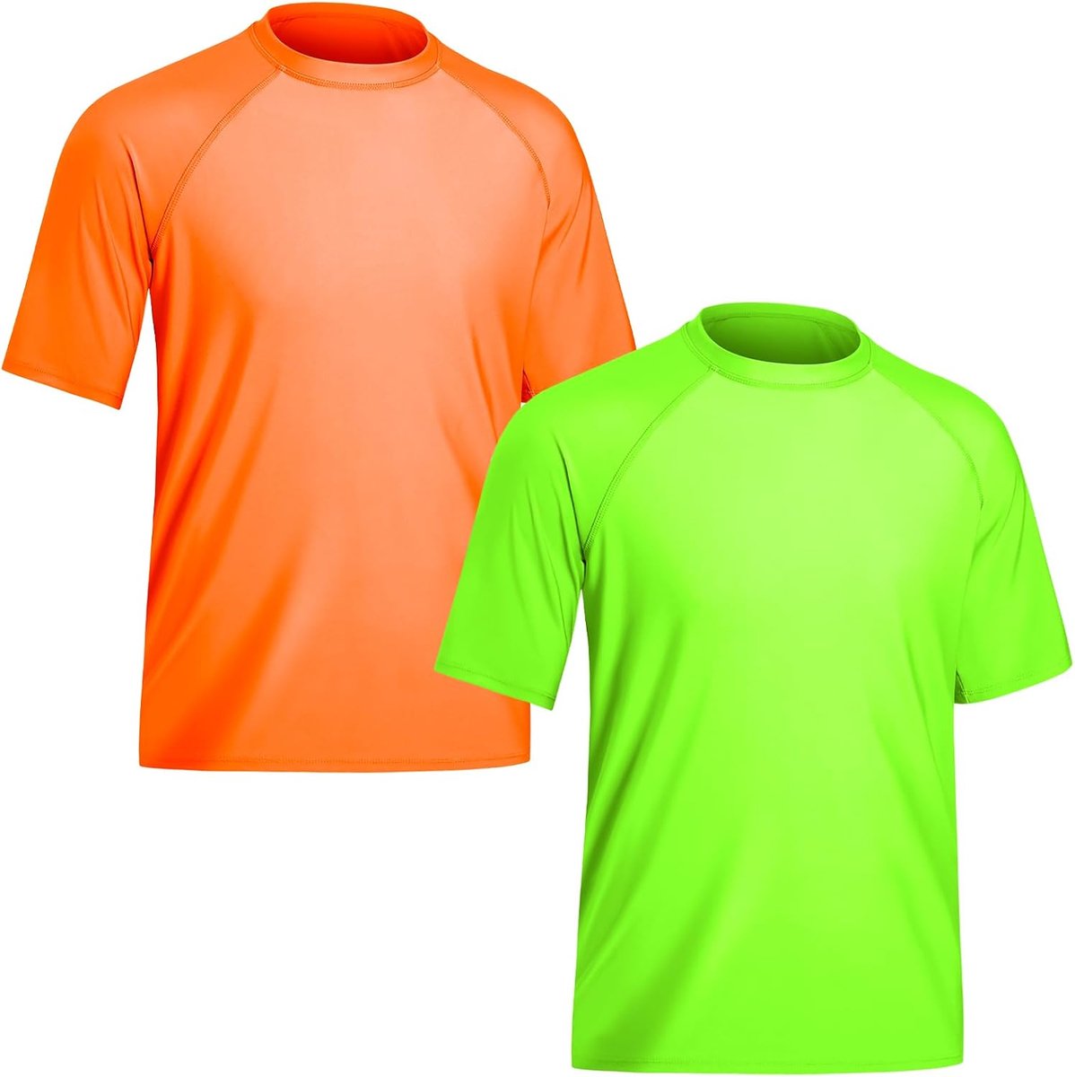 2-Delig Heren Zwemshirt UV Shirt met Korte Mouwen UPF 50+ Zwemkleding Sneldrogende Zwem Tops Badmode Rash Guard Shirts