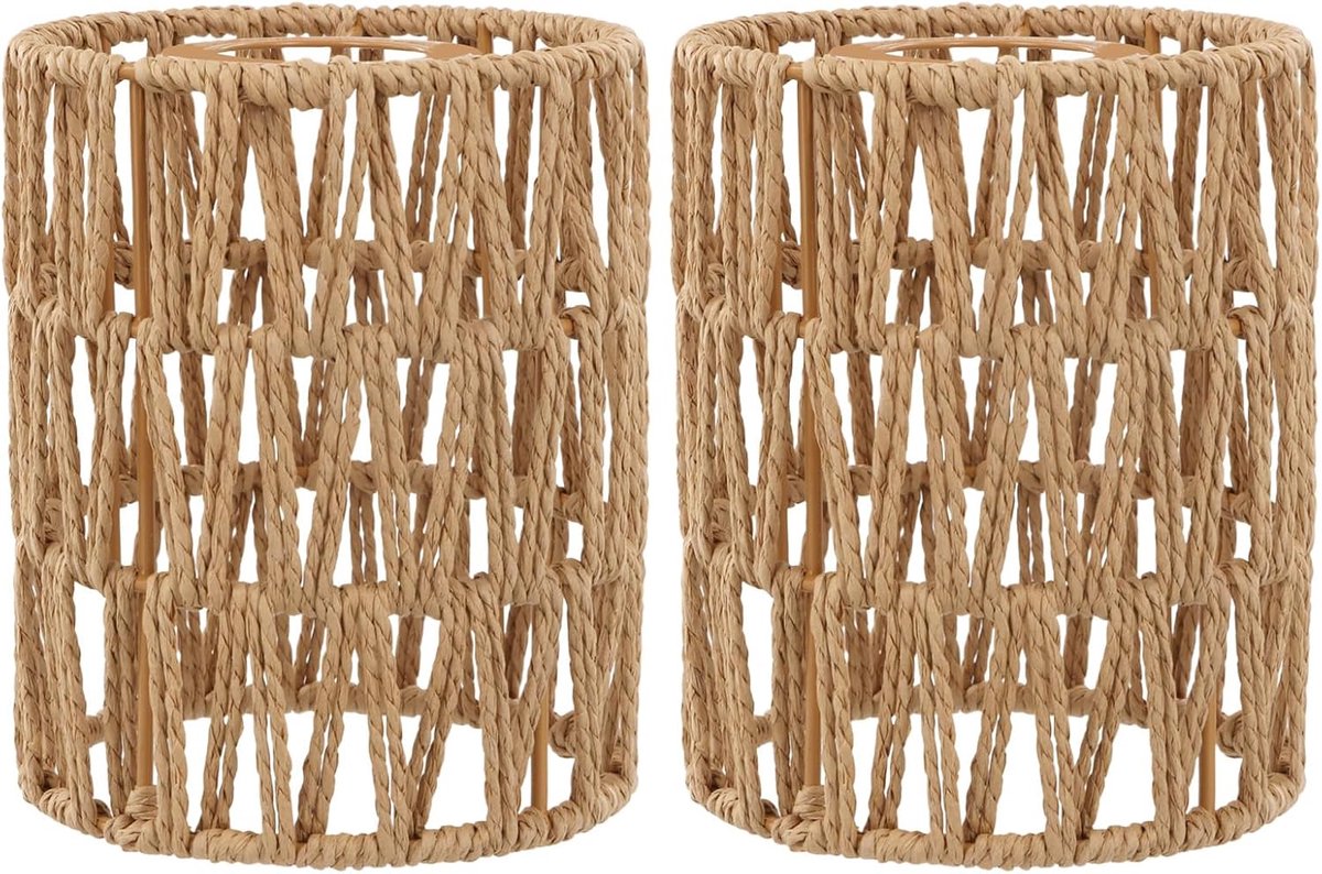 Lampenkap, Boheems design, natuurlijke rotan kap, Ø 12 cm, hanglamp, reserveaccessoires voor hanglampen, tafellampen, plafondlampen (2)