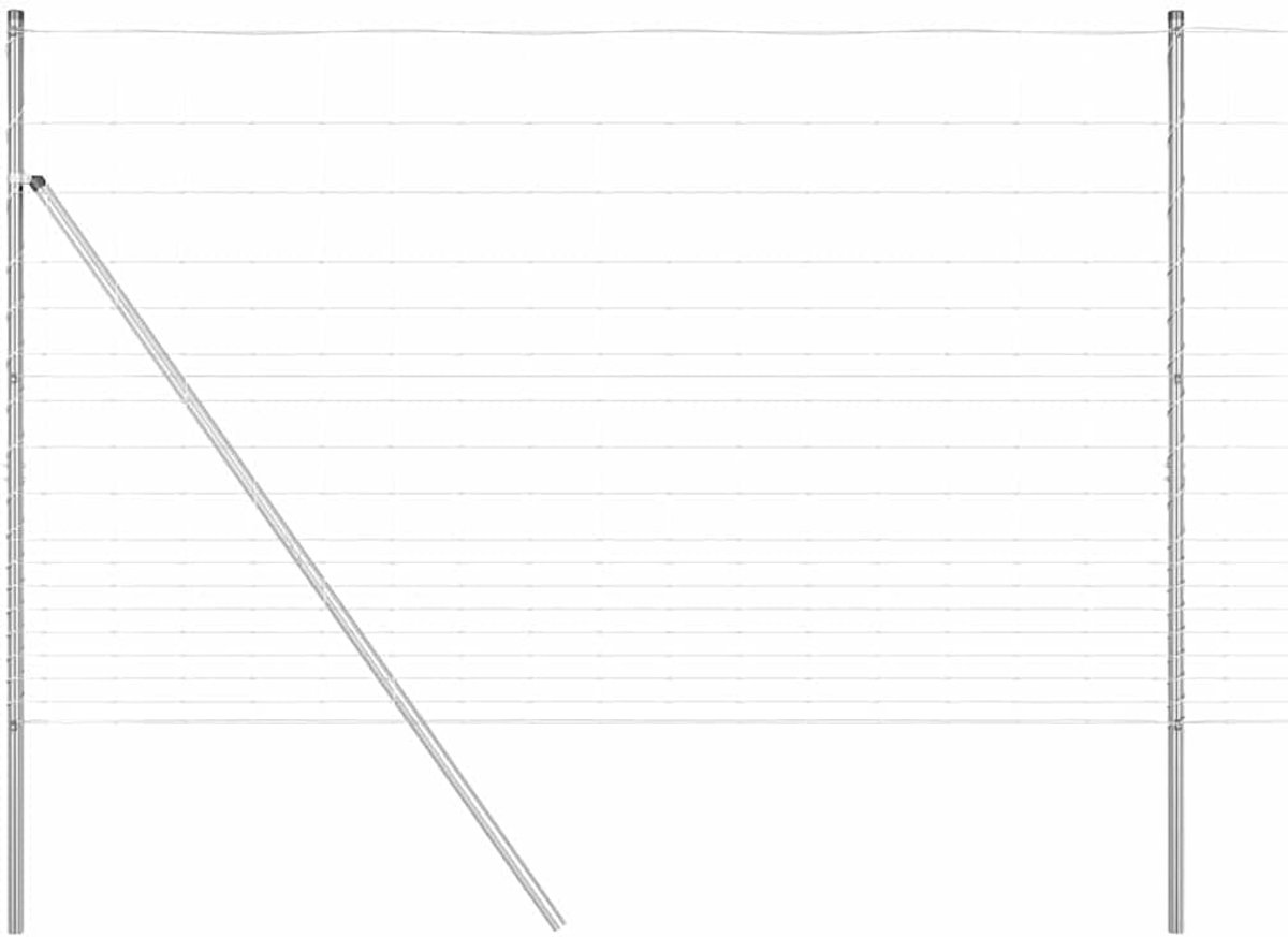Palen verzinkt 25 x 1,5 m staal, verzinkt stalen hekpalen voor buiten, modern rechthoekig design, weerbestendig en corrosiebestendig, ideaal voor tuin