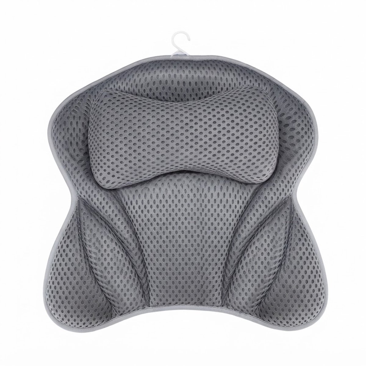 SP® Badkussen - Badkussens Voor in Bad - Nekkussen Bad - Grijs - 42cm × 44cm × 5cm