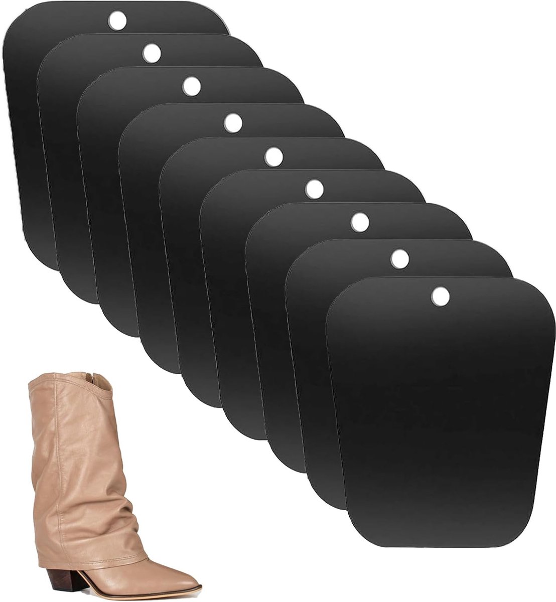 8 stuks laarsspanners, hoge laarssteun, 32 cm, laarsspanner, dames, zwart, laarsvorm, inzetstukken, blad, laarsvormer, laarsstandaard, houder voor dames en heren laarzen