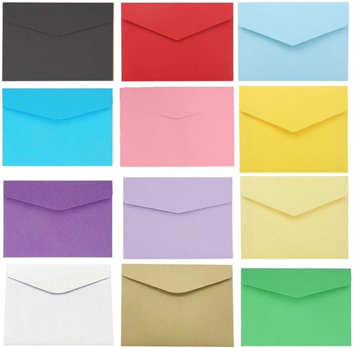120 stuks, gekleurde enveloppen in 12 verschillende kleuren, voor bruiloft, communie of doop, zakje voor sieraden of zaden (11,5 x 8 cm)