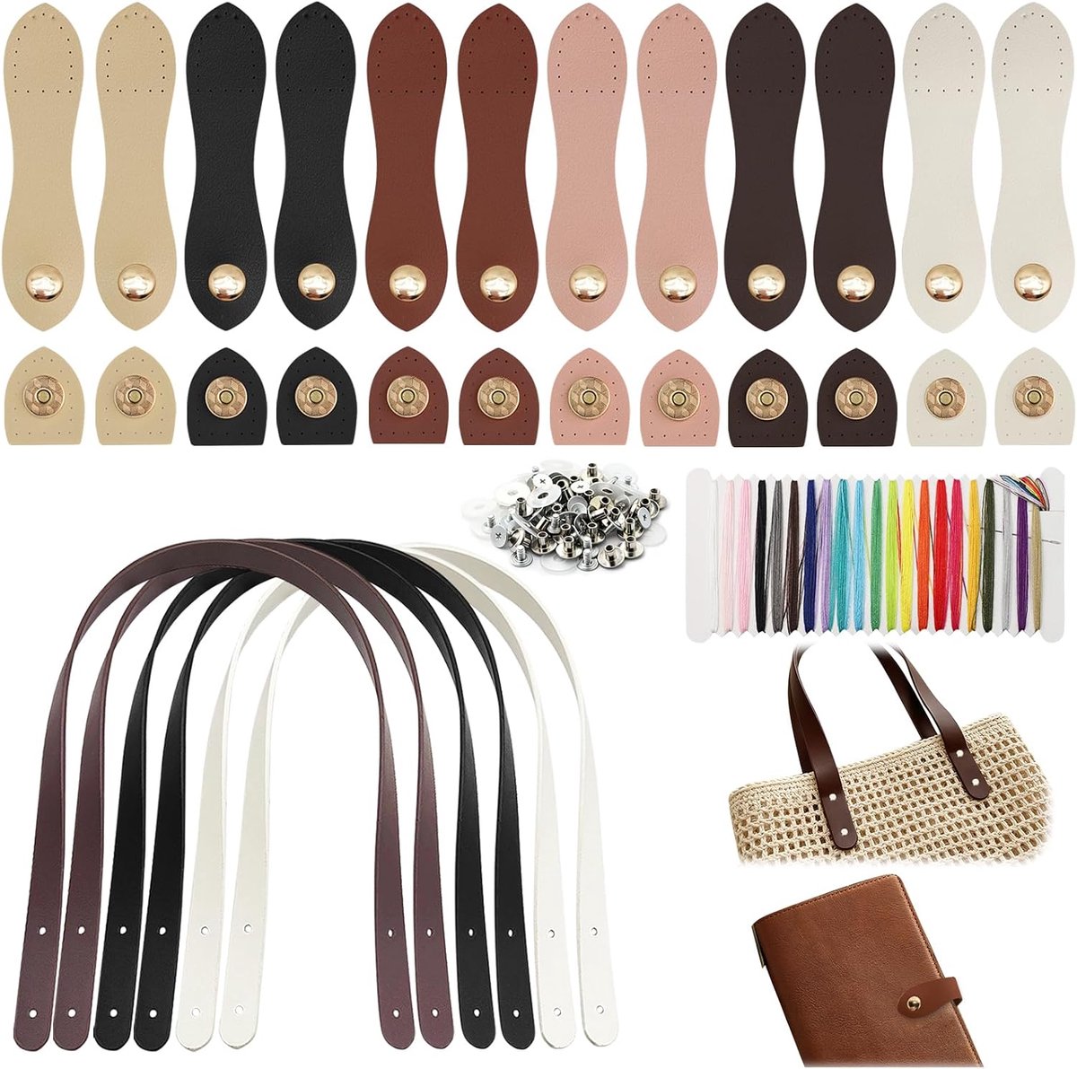 Set van 18 tashenzen met klinknagels voor DIY-tasaccessoires
