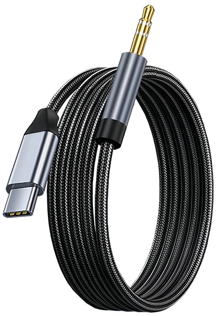 1,5 m USB C naar AUX-kabel, USB type C naar jack 3,5 mm audio AUX, compatibel met iPhone 17/16 Pro Max, iPad, Hua-wei P70/P60/P50/P40, Galaxy S24/S23/S22, Car Stereos