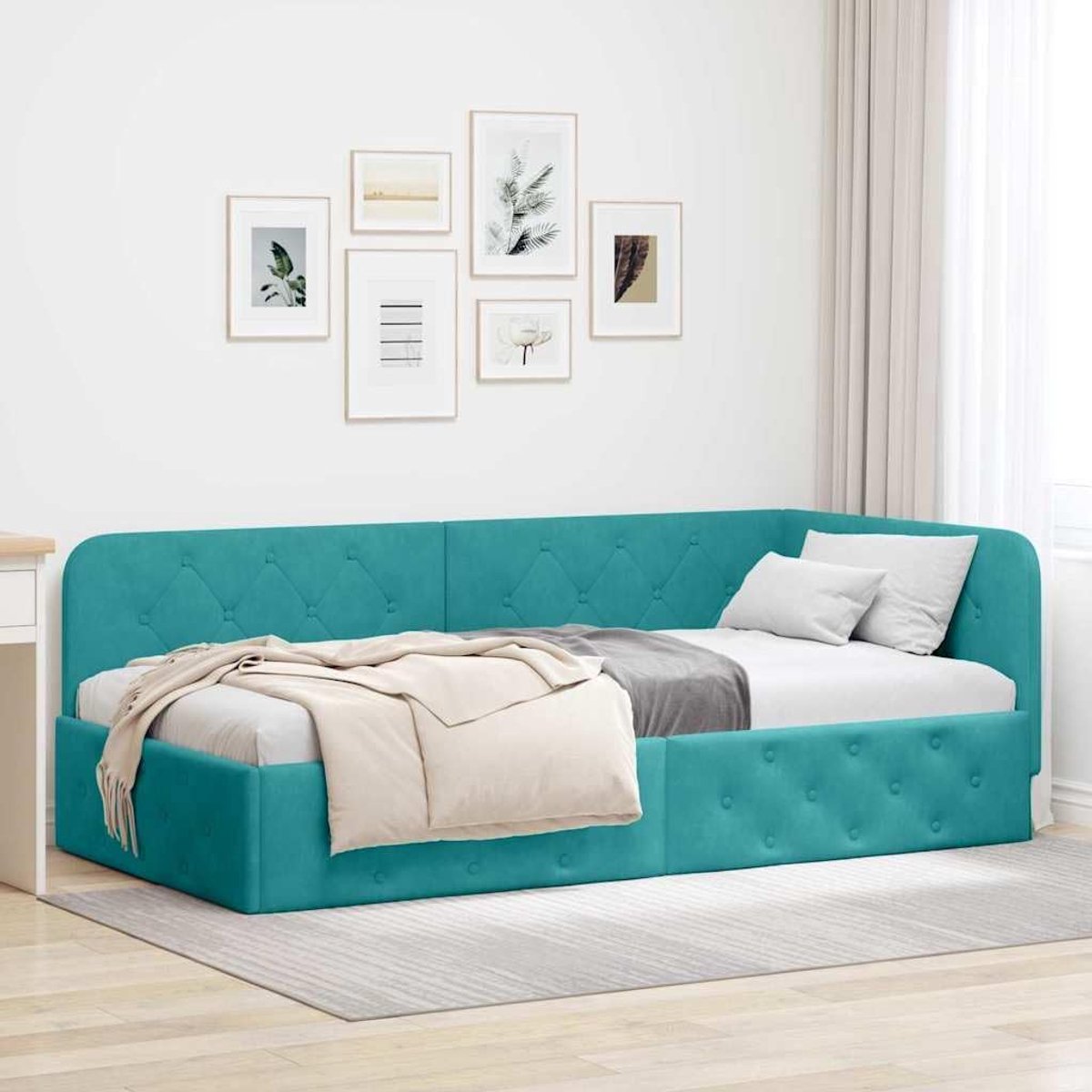L vormig opklapbaar Hoekbedframe kleine ruimtes omkeerbare