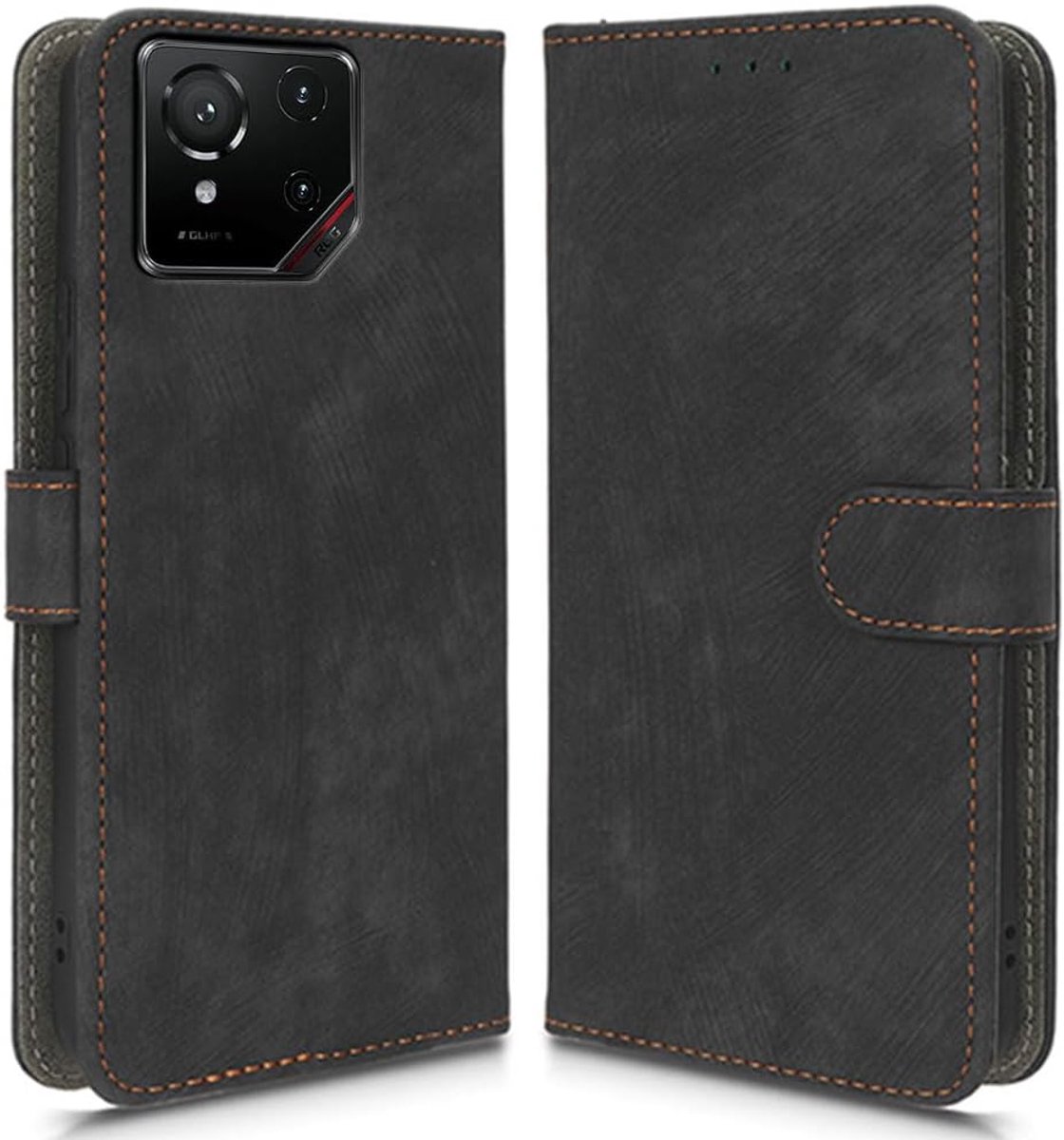 Compatibel met ASUS ROG Phone 9/ROG 9/ROG 9 Pro, RFID Block Magnetische Flip Lederen Schokbestendige Beschermhoes met Kaartsleuven, Kickstand