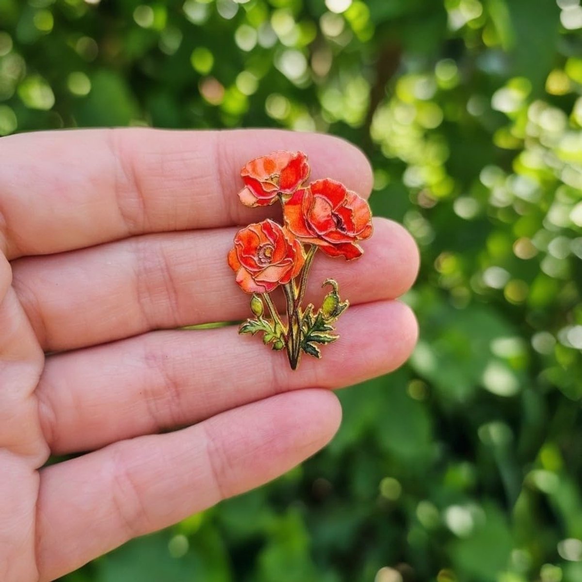 emaille pin bloem broche natuur dames