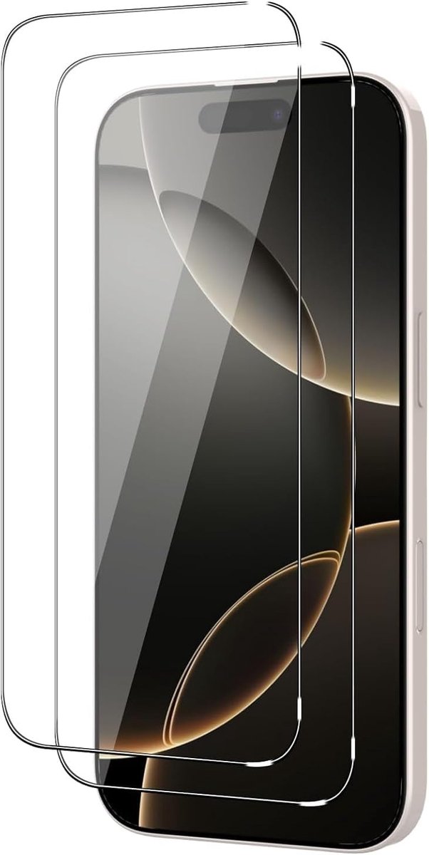Beschermglas, 2 stuks, compatibel met iPhone 16, pantserfolie, beschermfolie, gelaagd glas, displayglas, echt hard gehard glas, 9H hardheid glas