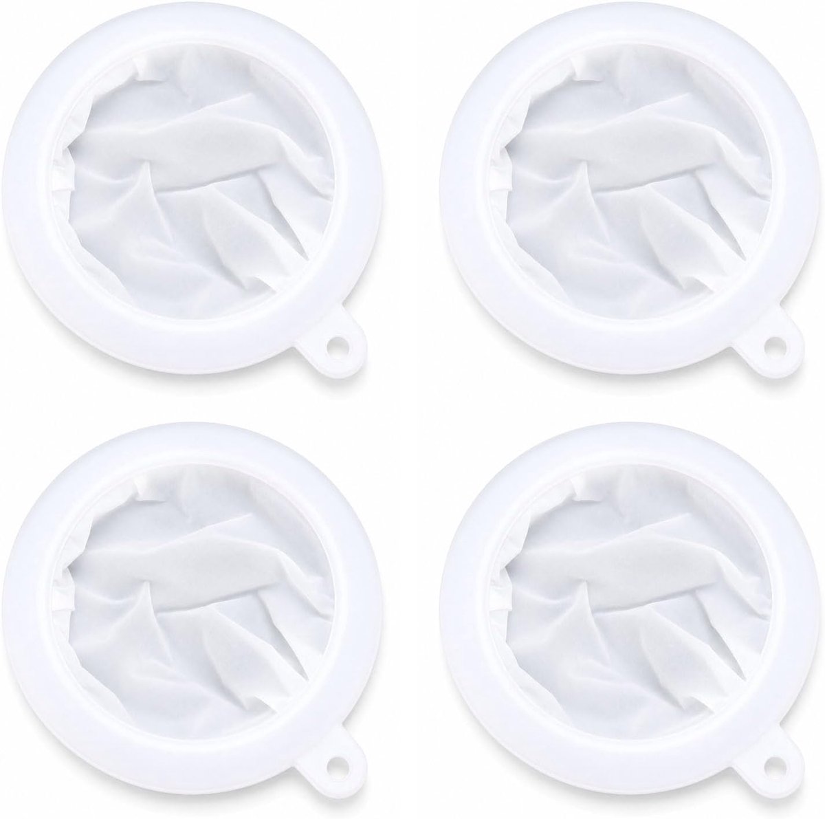 Set van 4 nylon keukenfilterzeef 13 cm, voedselfilter, frituuroliefilter, 100-450 mazen