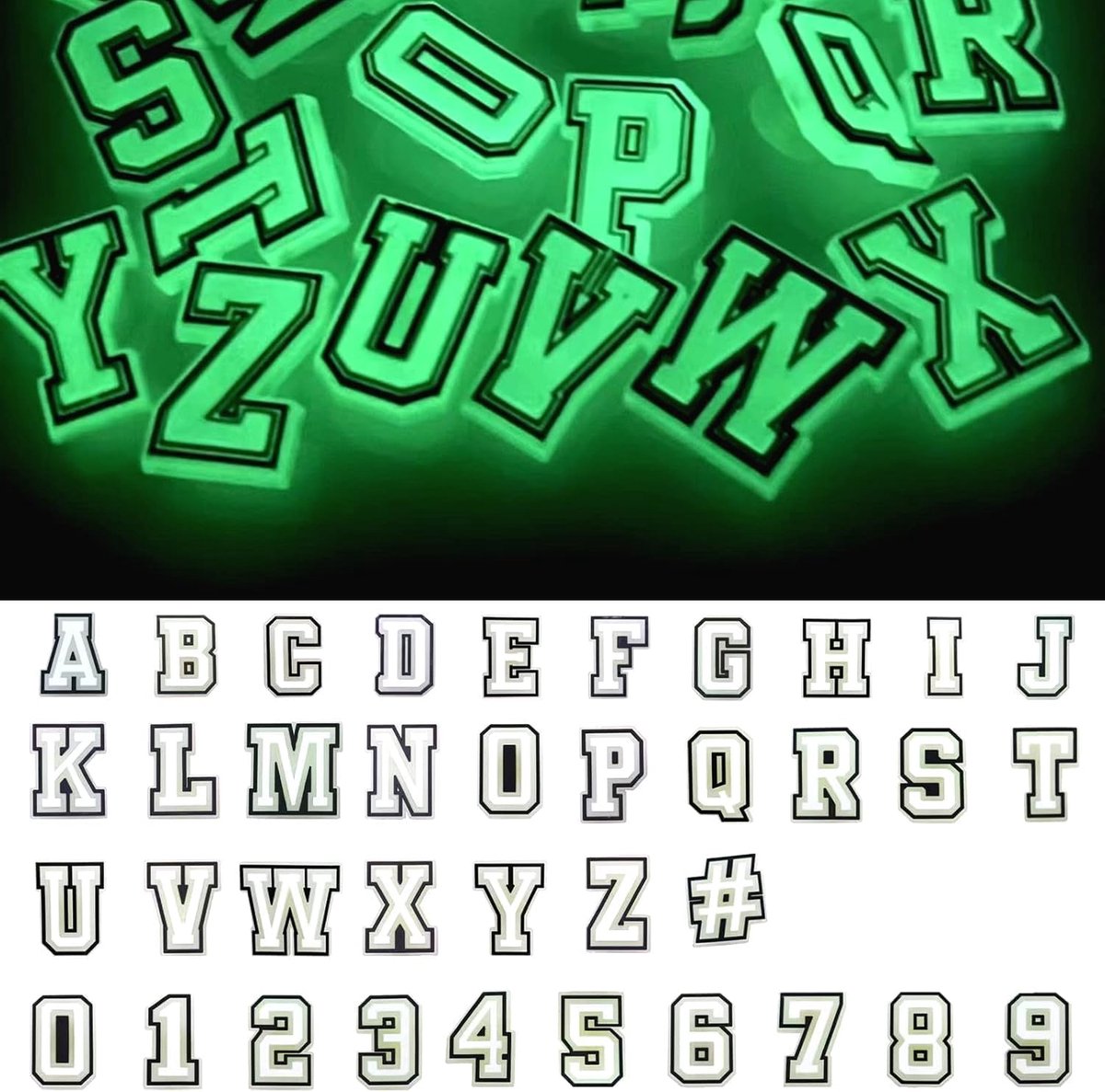 37 Pcs Letter Nummer Schoen Charmes Noctulucent Diverse Sport Ballen DIY Schoenen Pins Klomp Charms Schoen Decoratie voor DIY Polsbandjes Armbanden Schoenen