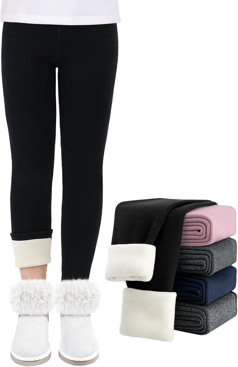 gevoerde legging voor meisjes, 5-13 jaar, thermische legging voor kinderen, thermische broek, katoen, winter, 1 pak