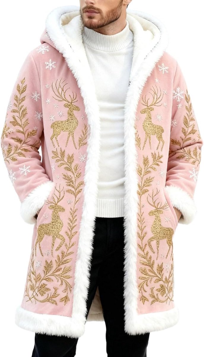 Behaaglijk wintervest met print op de voorkant - trui zonder ritssluiting of knopen