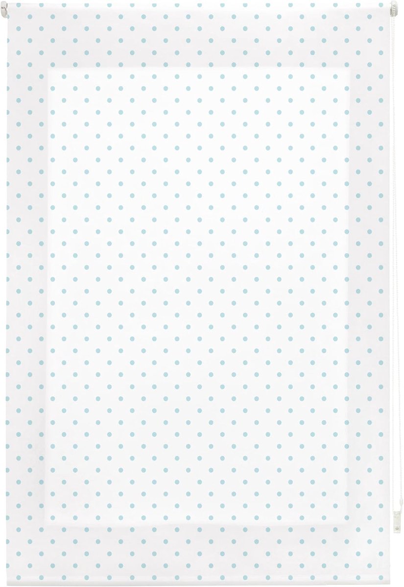 Blindecor Specks Roller, Stof/Weefsel, Wit Turkoois, 110 x 180 cm