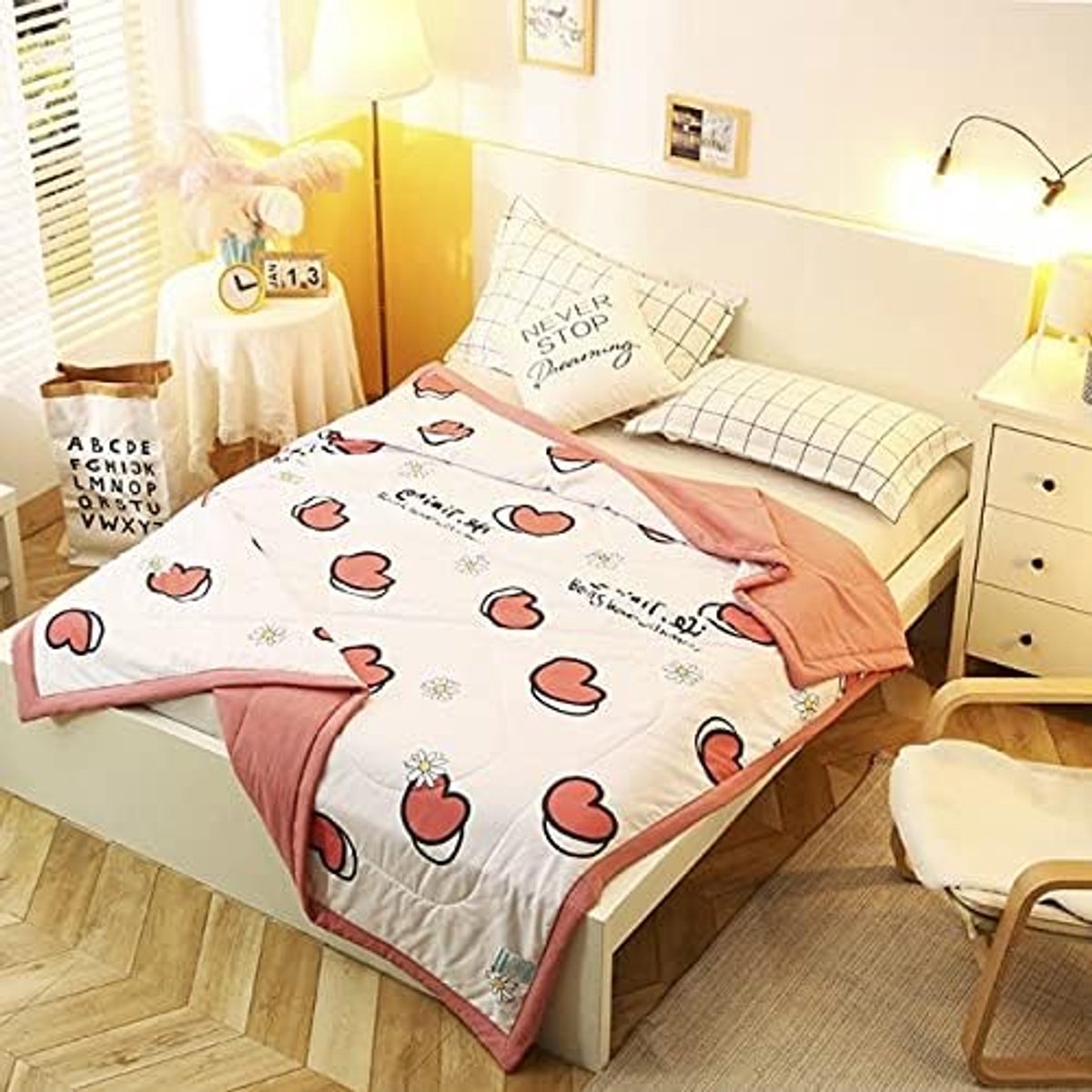 quilt Dual-Sided Design Home Bed Quilt Lightweight Cozy Summer Air-Conditioning Blanket Bedspread Home Office Cover Blanket-Only Quilt 150X200Cm,Pattern 5