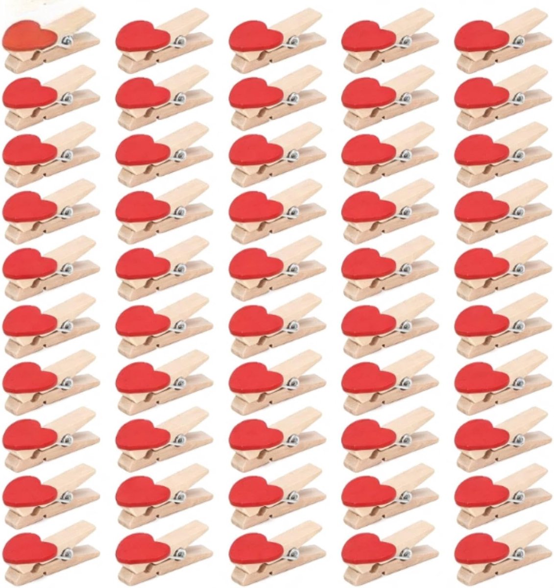 Wasknijpers, kleine wasknijpers met rood hart voor papier fotodisplay, bruiloft decor