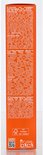 Oranje kartonnen doos met informatie in verschillende talen over Lancaster Sun Beauty Body Milk SPF50.