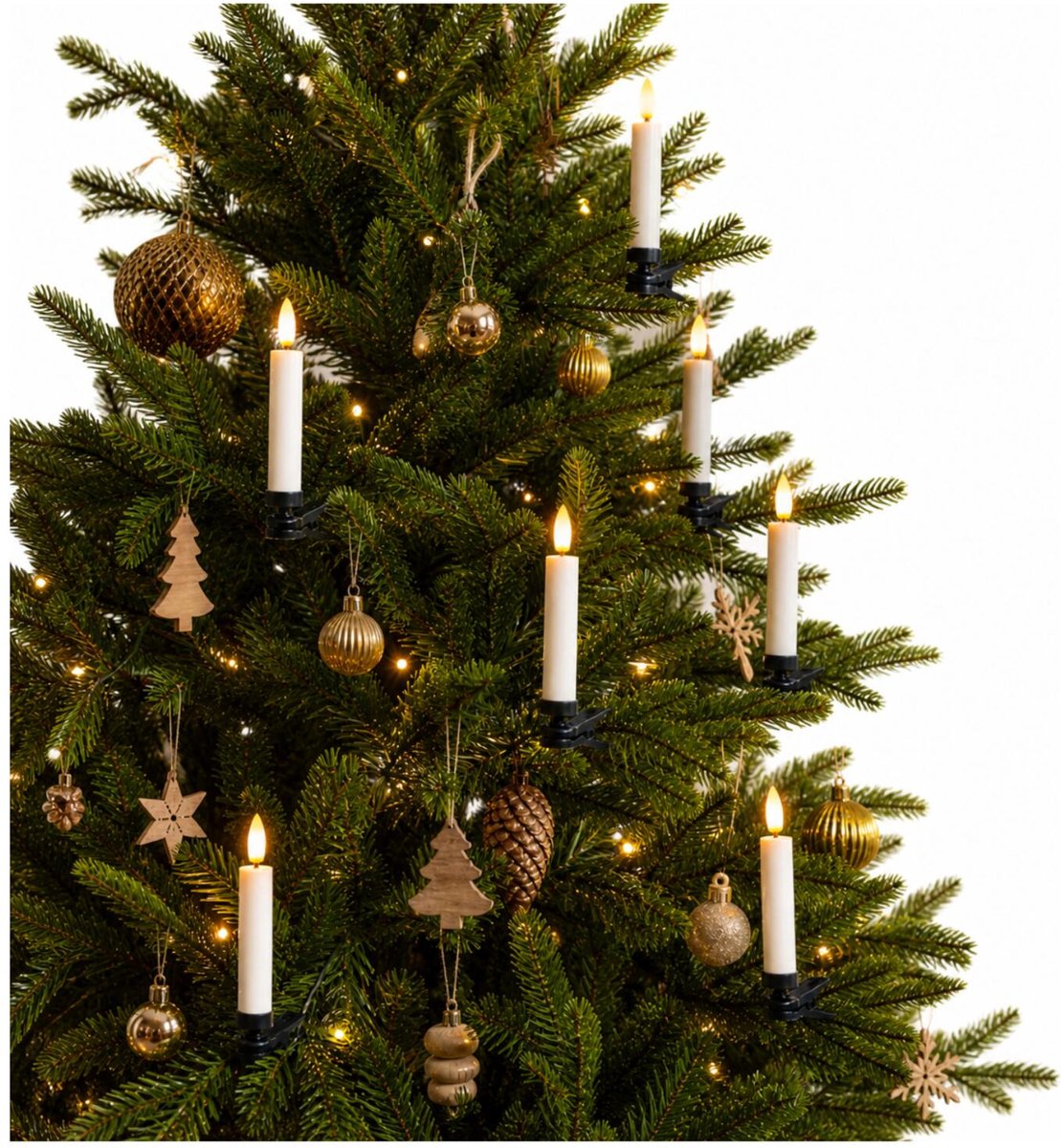 Anna's Collection Kerstverlichting kaarsen op clip - 10x- 14 cm - LED - warm wit - afstandsbediening