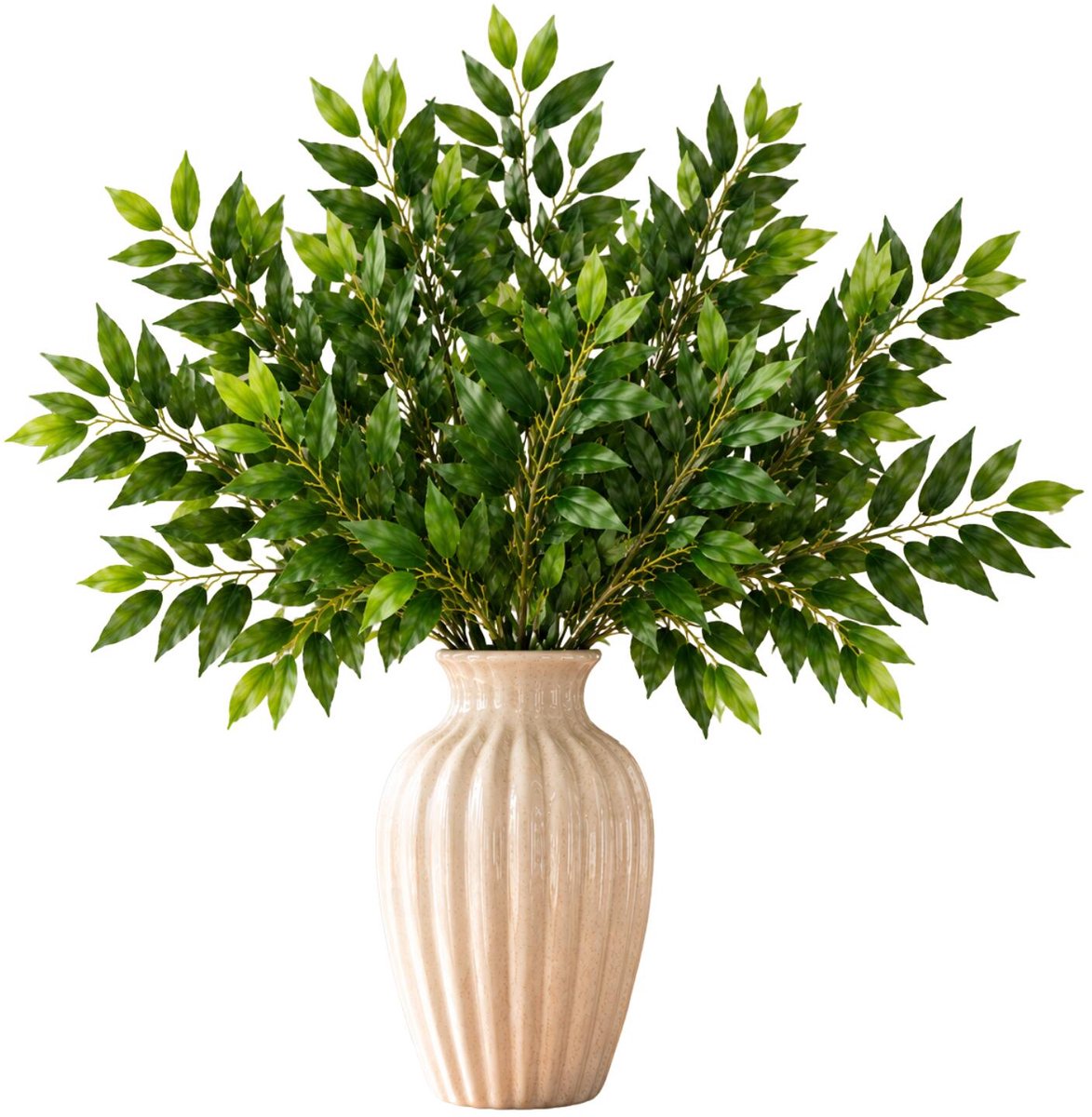 Mica Decorations Kunstplant takken Ruscus - 6x - H72 cm - lichtgroen - kunststof - bladgroen - siertakken