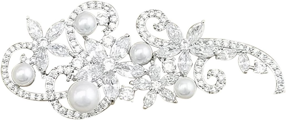 Oostenrijkse kubische zirkonia kristal bruid broche pin voor vrouwen en meisjes bruiden bruiloft broche pin