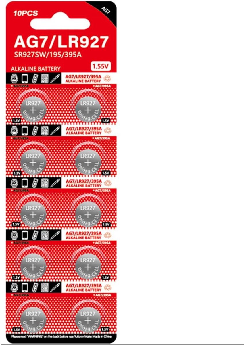 Muntbatterij 395A LR927 SR927SW LR57 SR927 knoopcelbatterijen [10 stuks/verpakking]
