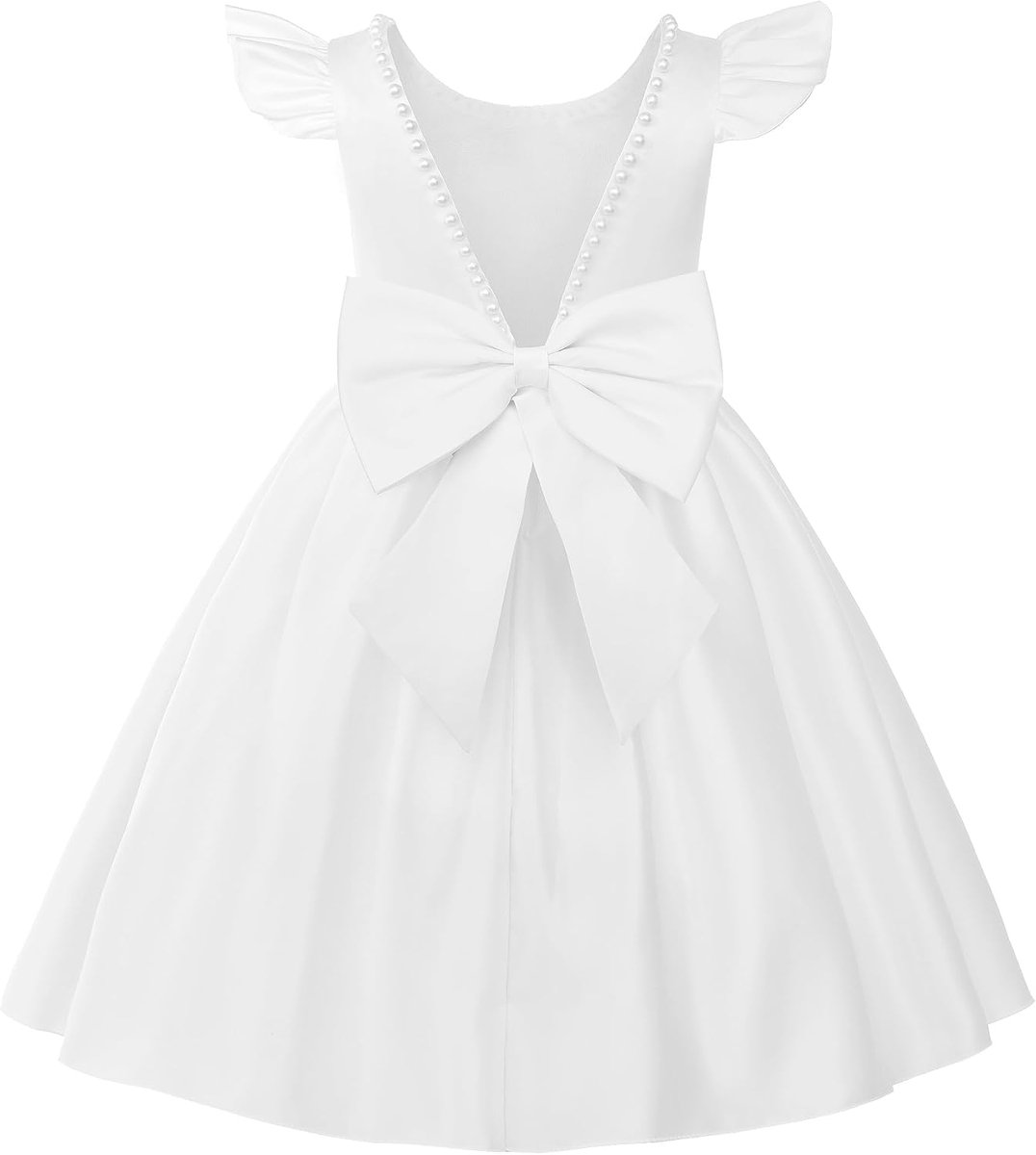 Meisjes Feestjurk met Parels en Strik, Elegante Prinsessenjurk