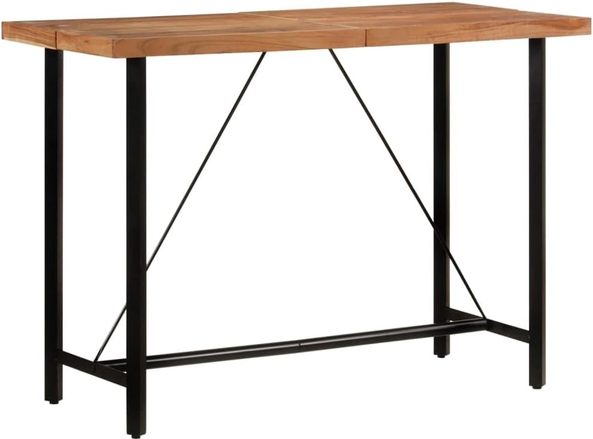 Massief acaciahout ijzeren frame eettafel 150x70x107 cm