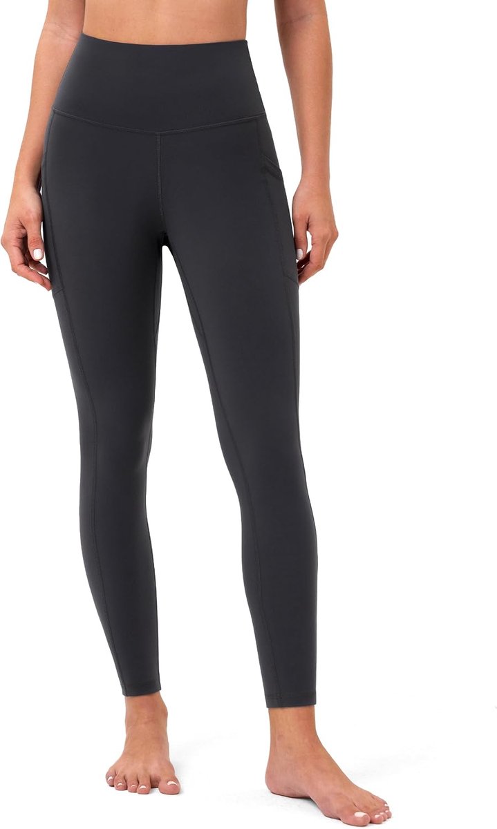 Dames Legging 7/8 met Zakken Sportlegging Hoge Taille Buikcontrole Yogabroek Trainingsbroek Joggingbroek