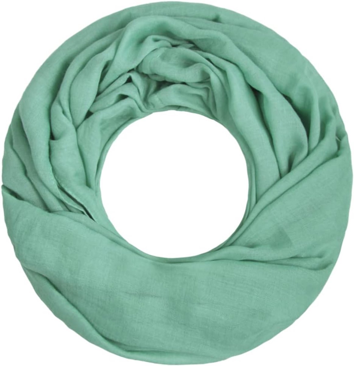 Loop Cary Basic sjaal dames sjaal colsjaal ronde sjaal halsdoeken effen loopsjaal eenkleurig, Jade 1