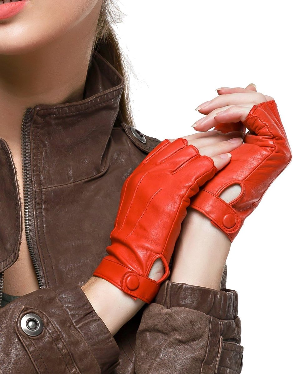 Handschoenen Nappa Lederen Half Vinger Vingerloze Handschoenen Fitness Gevoerde Handschoenen Voor Rijden Fietsen Motorrijden