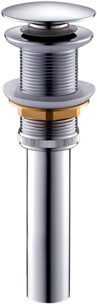 Sleuf Wastafel Kraan Push Pop-Up Klik Clack Maker Stop Stop zonder overloop Gemaakt (Zilver)