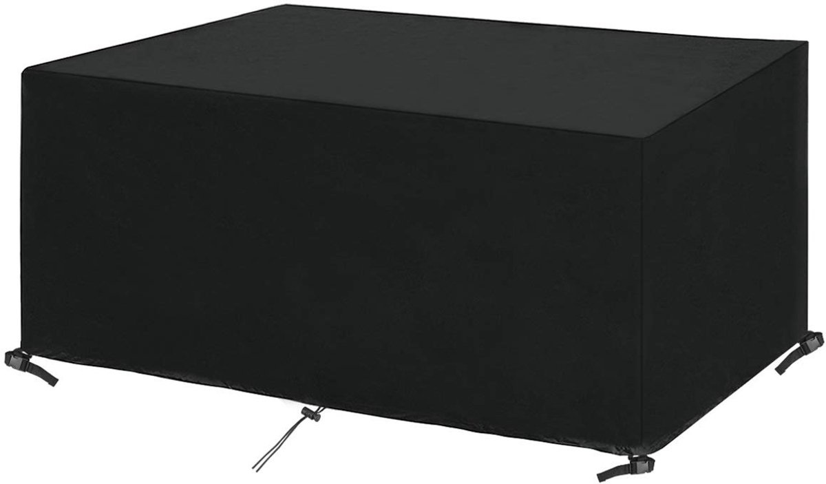 Famanu Tuinmeubelhoes, waterdichte beschermhoes voor tuinmeubelen, afdekking voor tuinmeubelen, Oxford-stof, rechthoekig, uv-bescherming, 242 cm x 162 cm x 100 cm wit