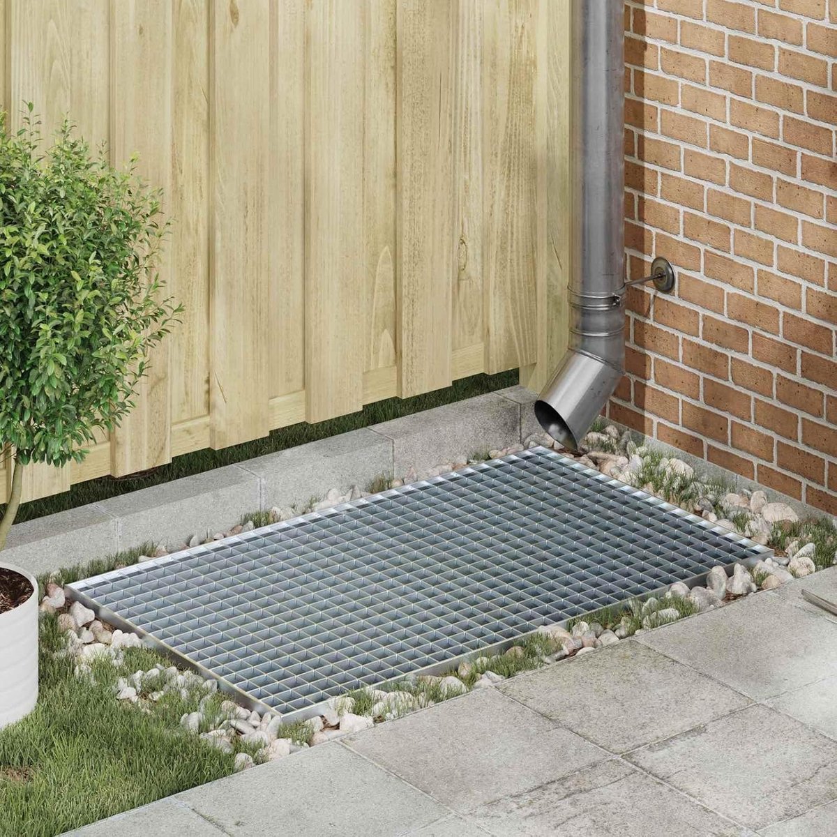Rooster van thermisch verzinkt staal, 100 x 60 x 2 cm, robuust bodemrooster voor industrie, tuin en terras
