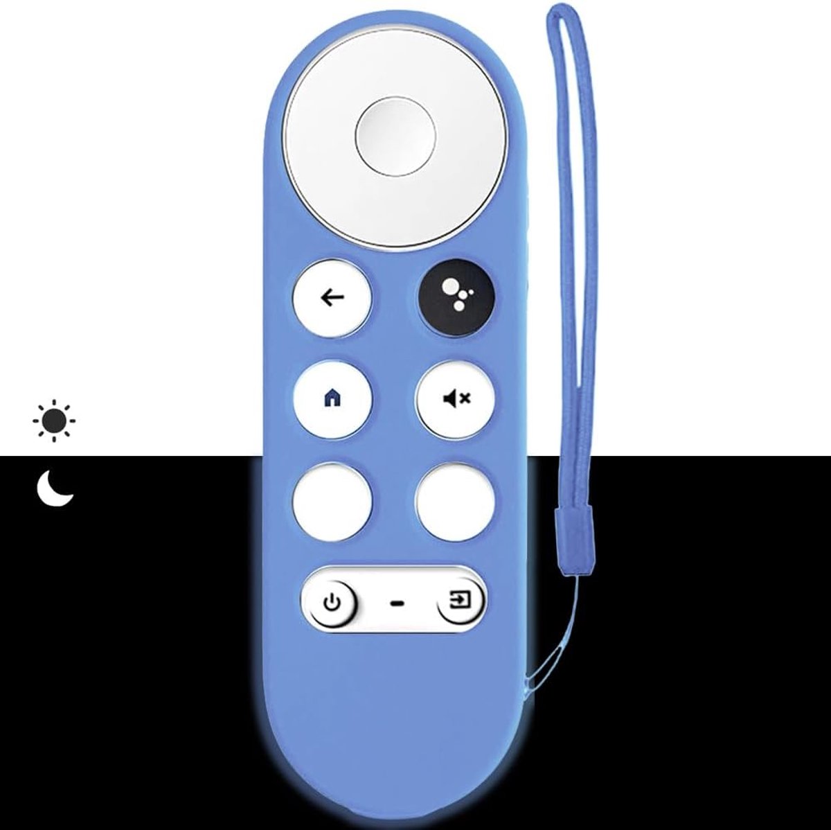 Afstandsbediening hoes voor Google Chromecast 2020 4K / Chromecast 2022 HD hoes, antislip siliconen beschermhoes, afstandsbedieningshoes voor tv-accessoires (Blue Glow)