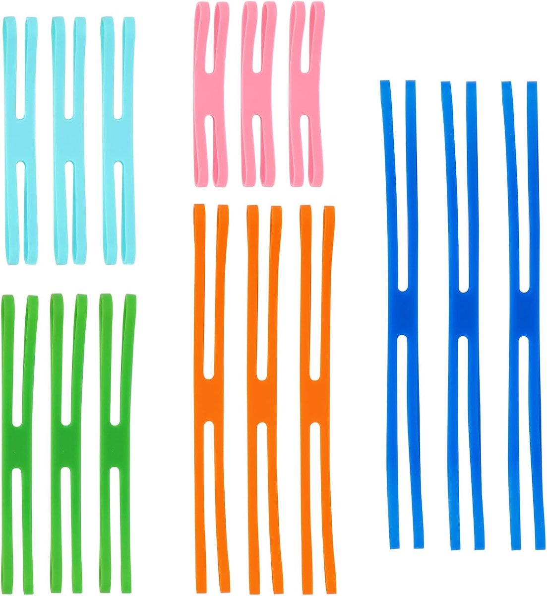 15 Stuks H-Vormige Siliconen Elastiekjes, Diverse Kleuren Multifunctionele Elastiekjes voor Boeken Inpakken Camera's Oefeningen en Knutselen