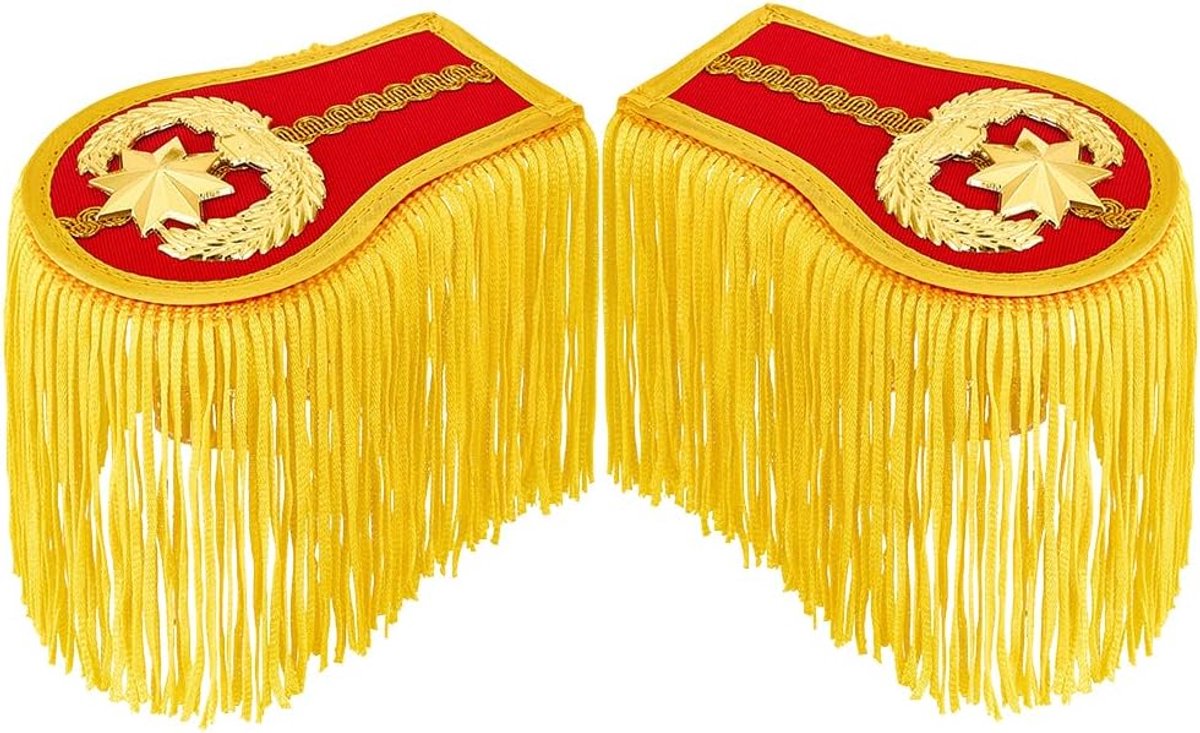 2 Stks Rode Schouderpads Kwastjes Epauletten Met Pins Geen Geweven Stof Franje Epaulet Vintage Nieuwigheden Badge Voor Vrouwen Mannen Kostuums Cosplay Carnaval Party Decoraties Kleding