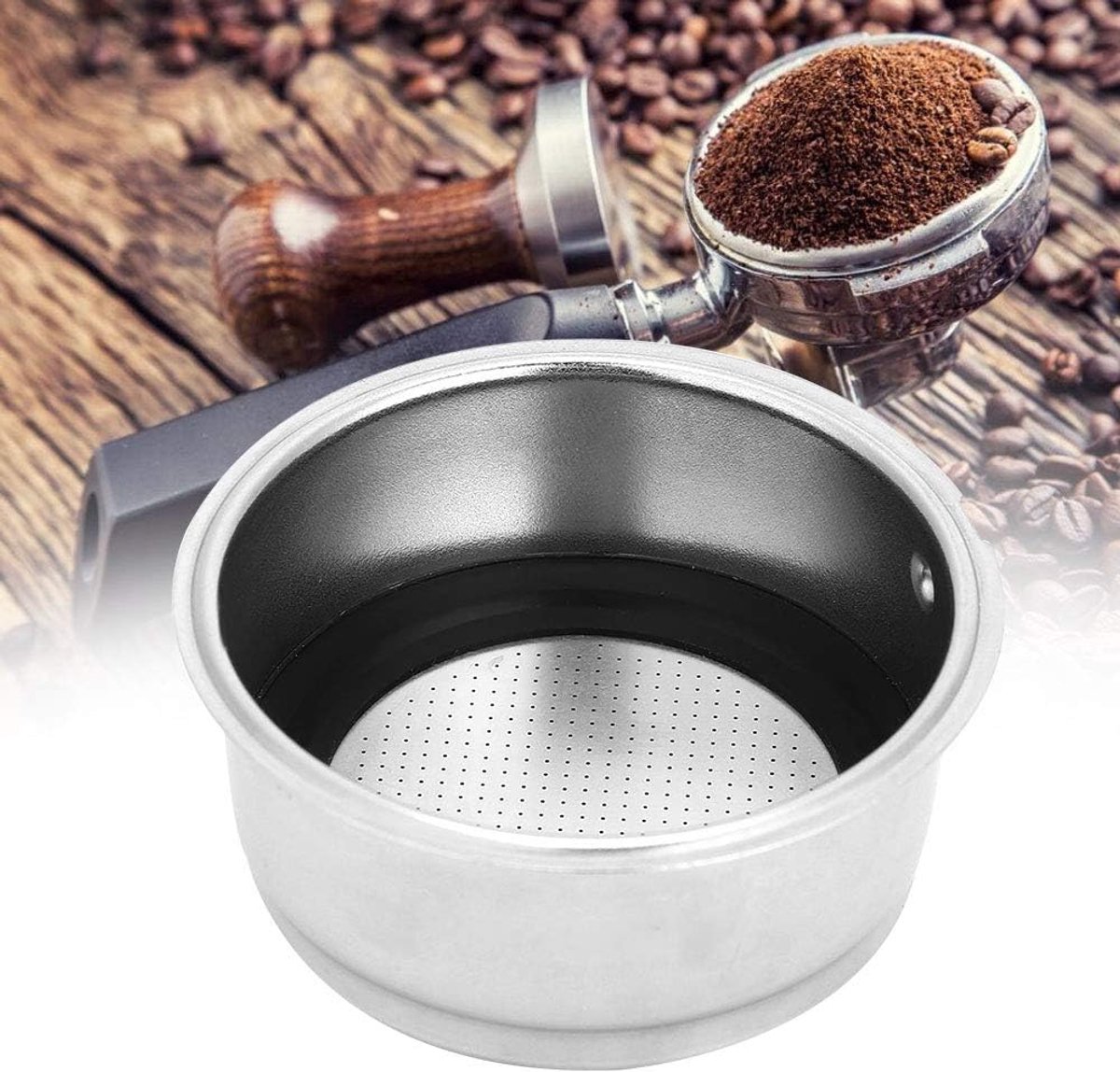 Roestvrijstalen Koffiefiltermand, Herbruikbare Afneembare Koffiefilterzeefbeker voor Koffiezetapparaat(Dubbele portie)