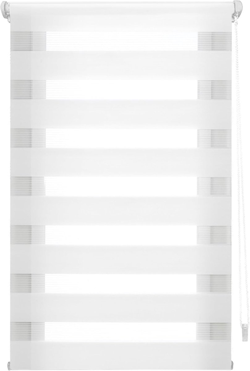 Rollo voor dag en nacht – installatie zonder gereedschap, EasyFix 50 x 150 cm (B x H), zonder boren, stofgrootte 47 x 145 cm, wit