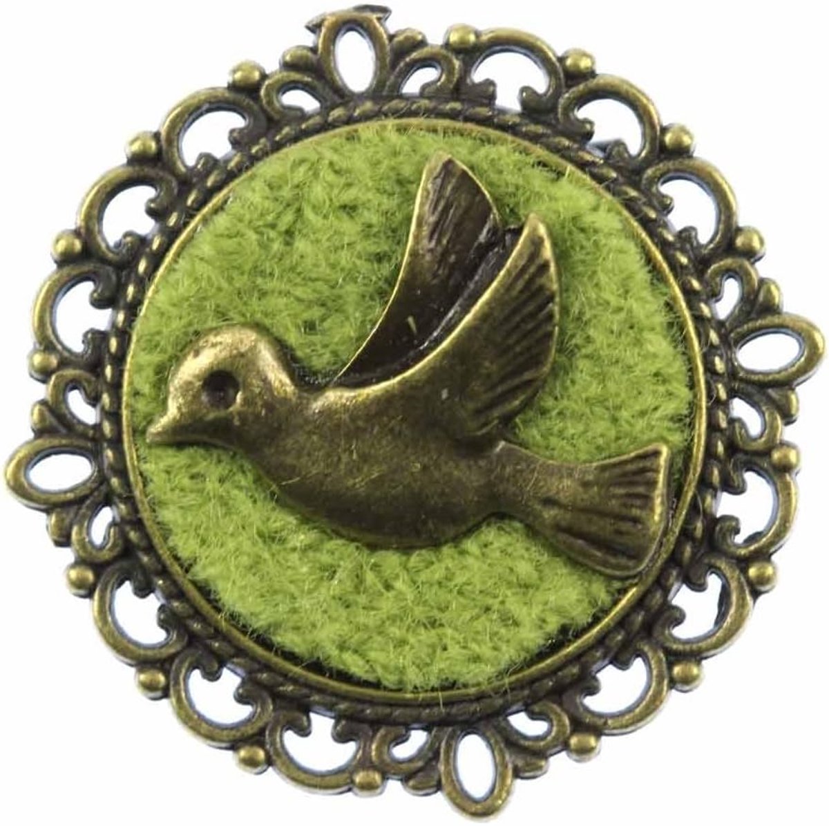 Duif Broche Duif Broche Vogel Speld Pin Brons Groen - Handgemaakte Modesieraden I Reversspeld Button Pins