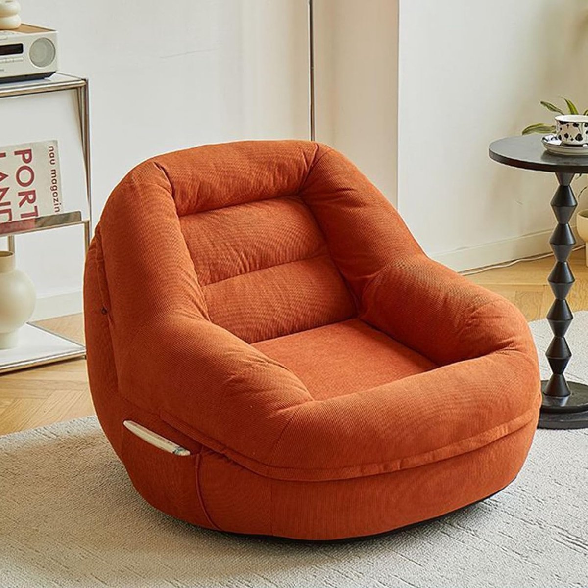 Lazy Vloerbank Zitzak Vacuüm Gecomprimeerd Afneembaar Wasbare Hoes Ergonomisch Comfort voor Woonkamer Slaapkamer Balkon Alle Leeftijden B