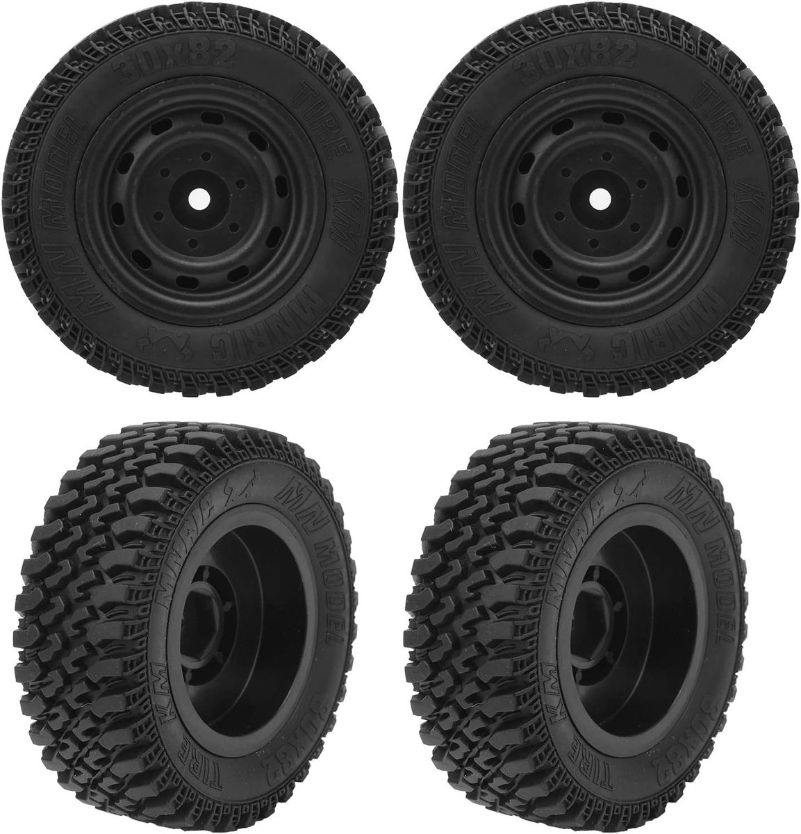 RC Autobanden Set 4-delige Professionele Kunststof Rubberen Band, Autowiel en Bandenset Hoogwaardig Rubbermateriaal Geschikt voor MN86 RC Auto